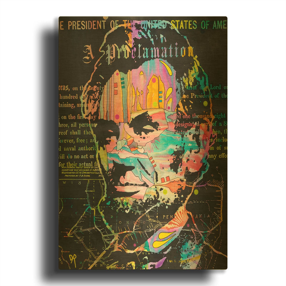 'Abe' By Dean Russo Gold Metal Wall Art