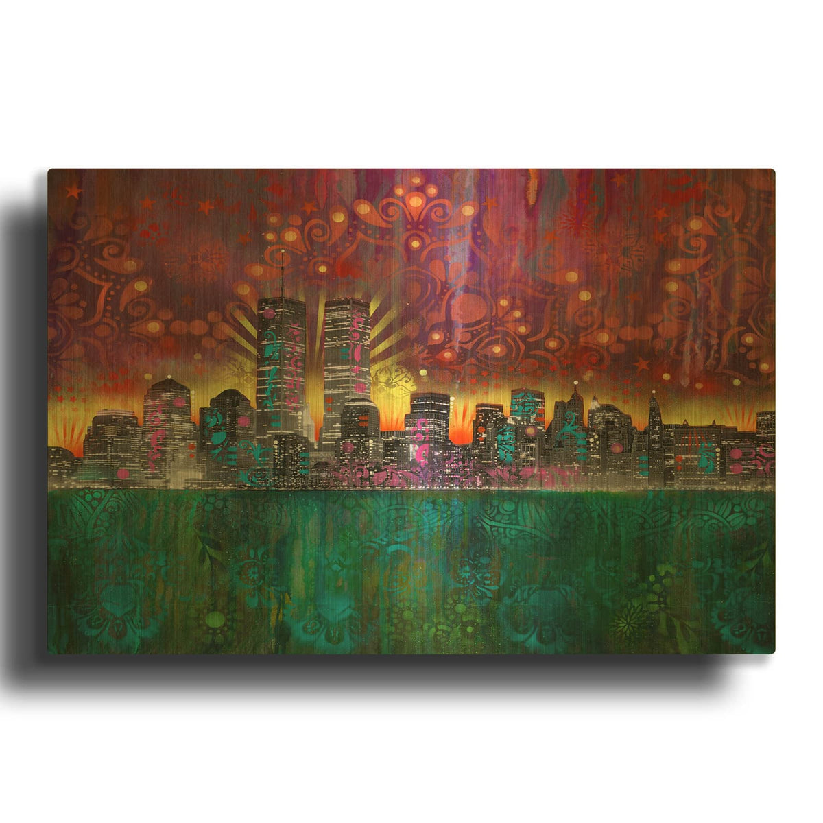 'Skyline' By Dean Russo Gold Metal Wall Art