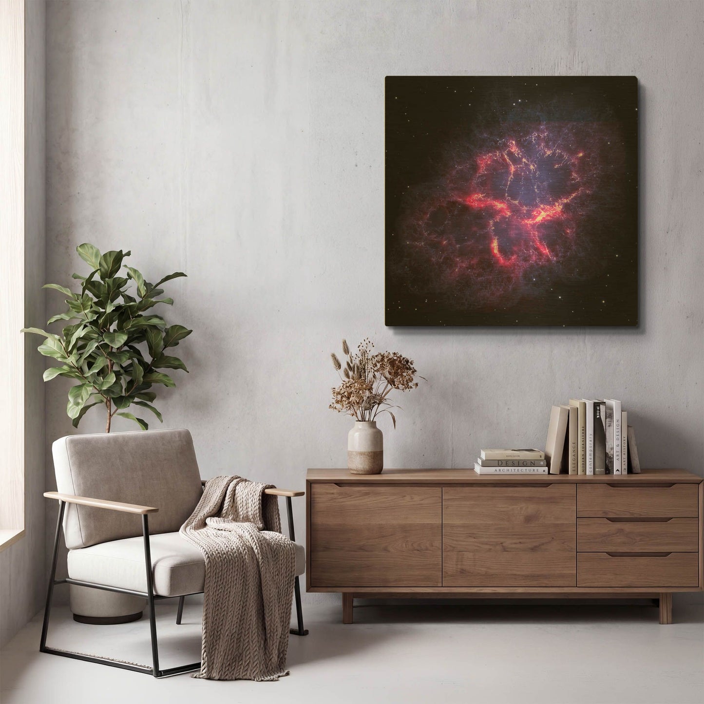 'Crab Nebula' By NASA Space Photos Gold Metal Wall Art