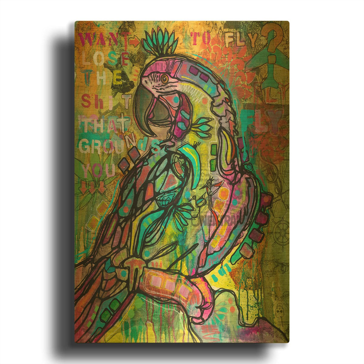 'Want to Fly' By Dean Russo Gold Metal Wall Art
