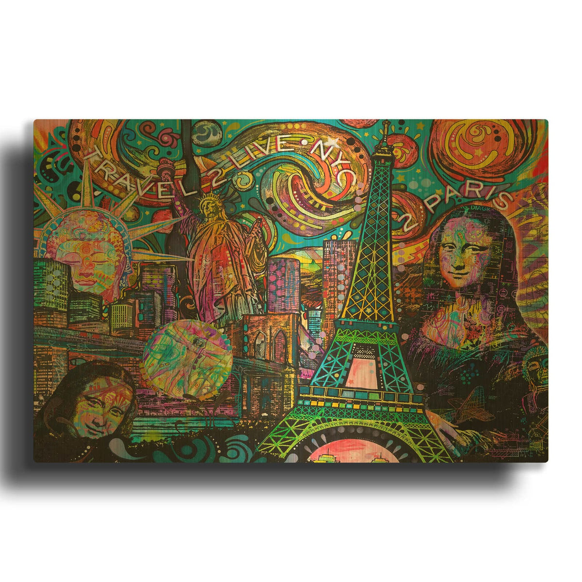 'Iconic Travel' By Dean Russo Gold Metal Wall Art