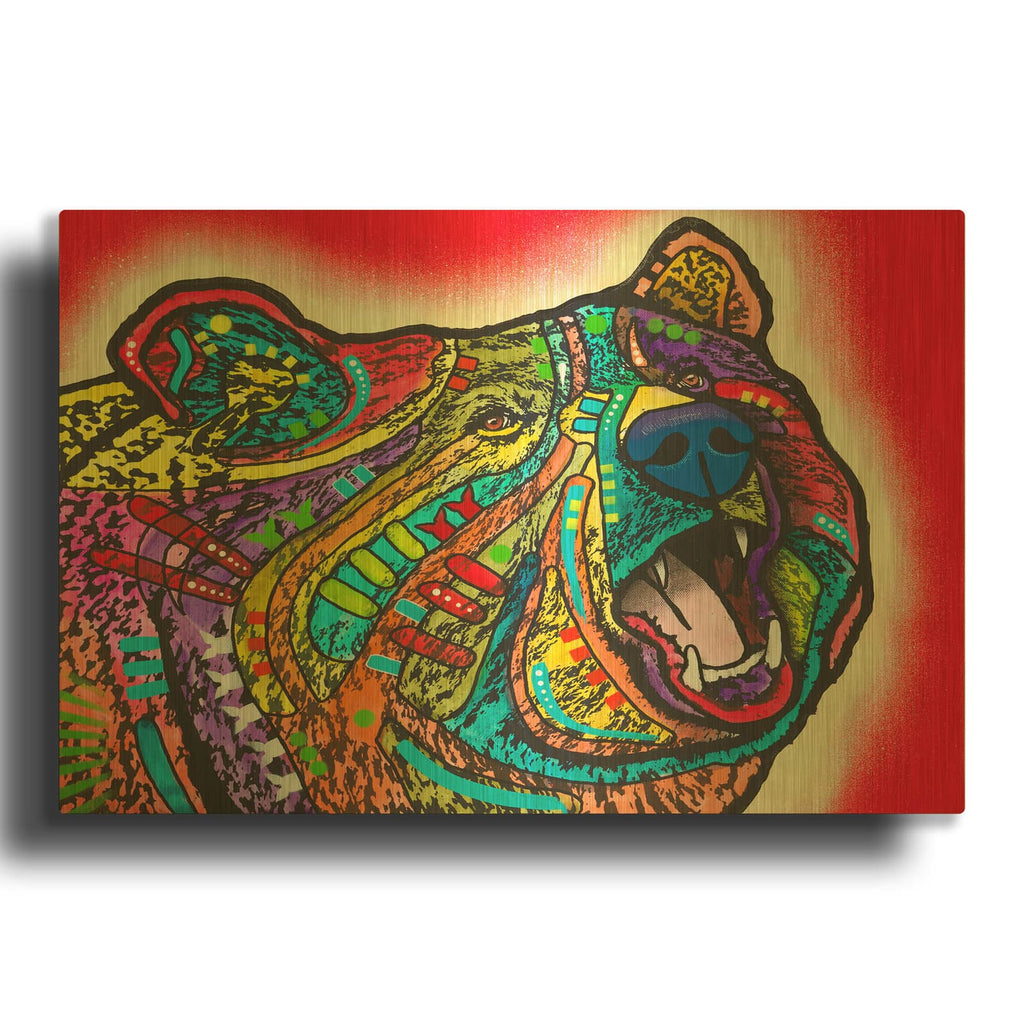 'Roaring Bear' By Dean Russo Gold Metal Wall Art