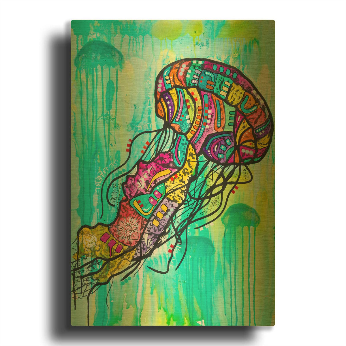 'Jellyfish' By Dean Russo Gold Metal Wall Art
