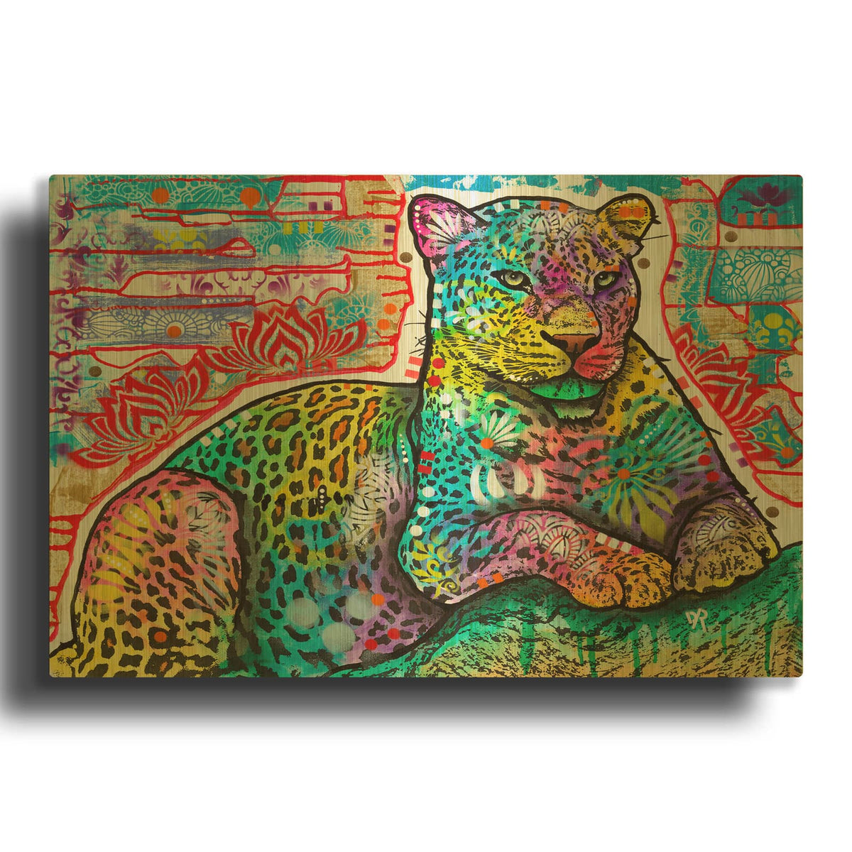 'Electric Leopard' By Dean Russo Gold Metal Wall Art