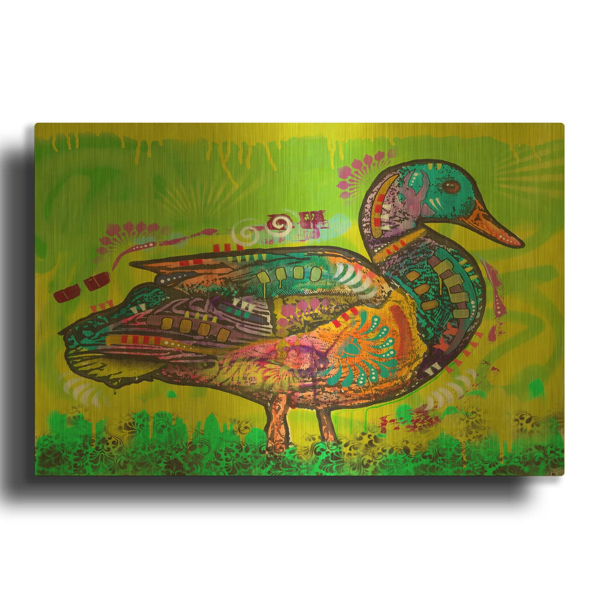 'Electric Duck' By Dean Russo Gold Metal Wall Art