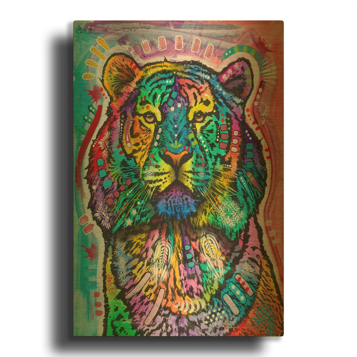 'Curious Tiger' By Dean Russo Gold Metal Wall Art