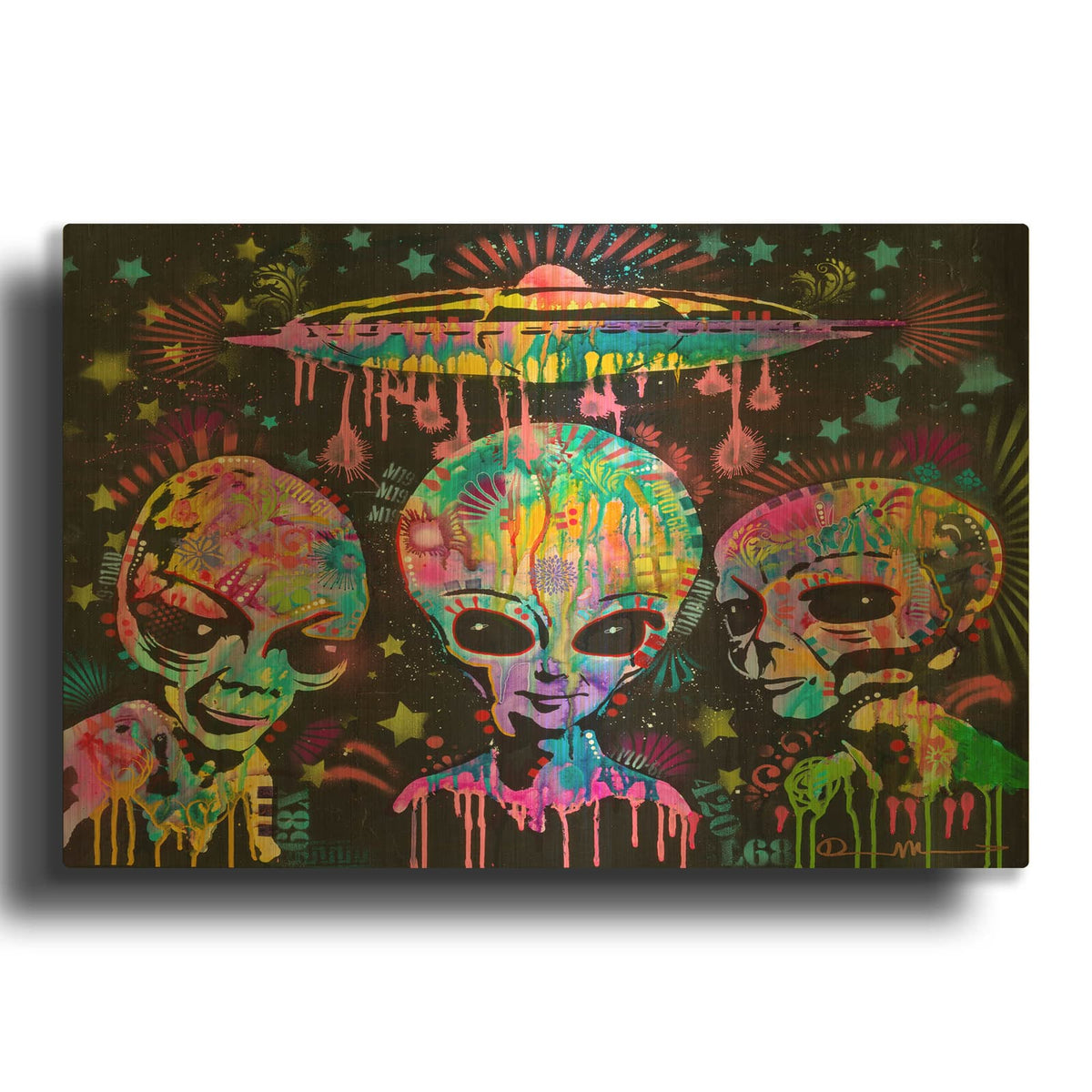 'Aliens' By Dean Russo Gold Metal Wall Art
