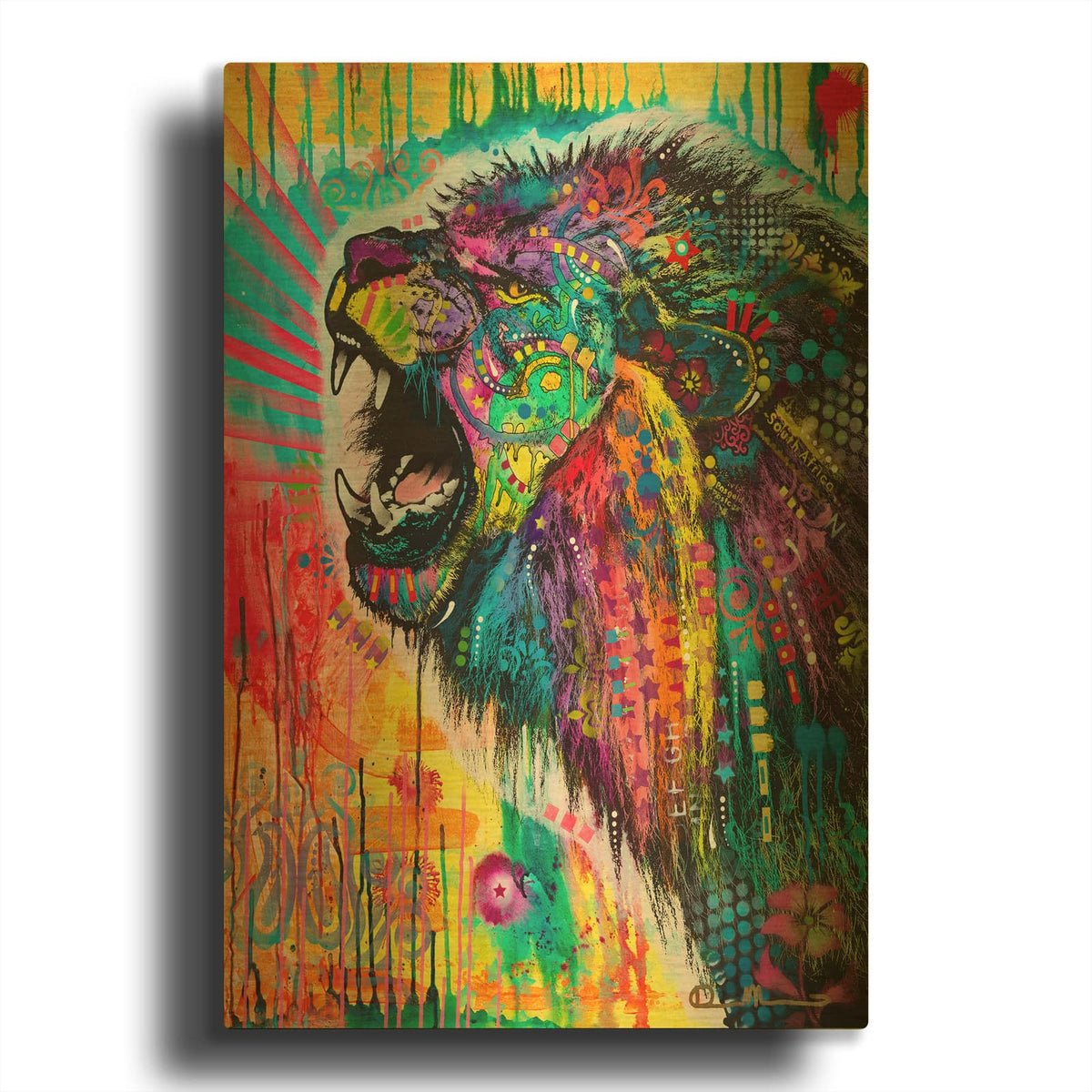 'South African Lion' By Dean Russo Gold Metal Wall Art