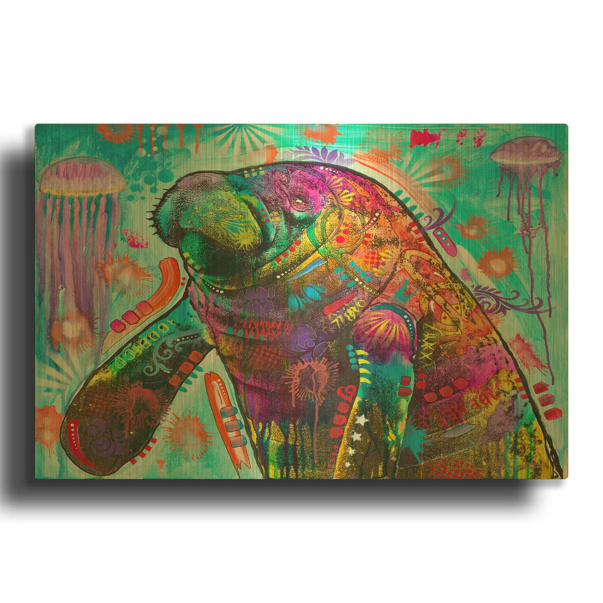 'Manatee' By Dean Russo Gold Metal Wall Art