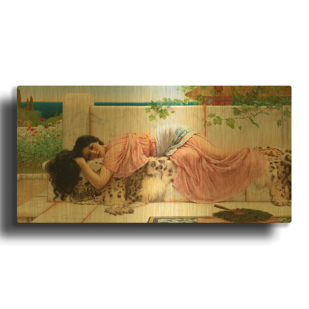 'When the Heart is Young' By John William Godward Gold Metal Wall Art