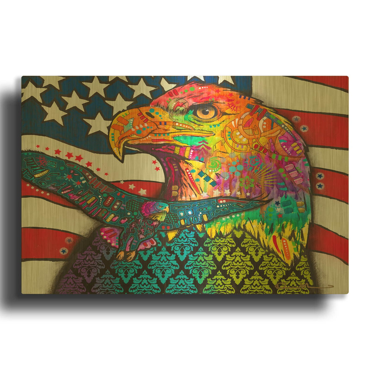 'American Eagle' By Dean Russo Gold Metal Wall Art