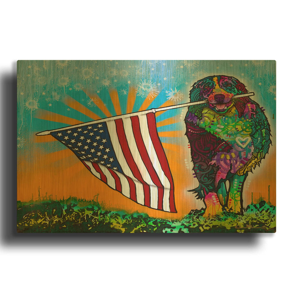 'Carrying the Flag' By Dean Russo Gold Metal Wall Art