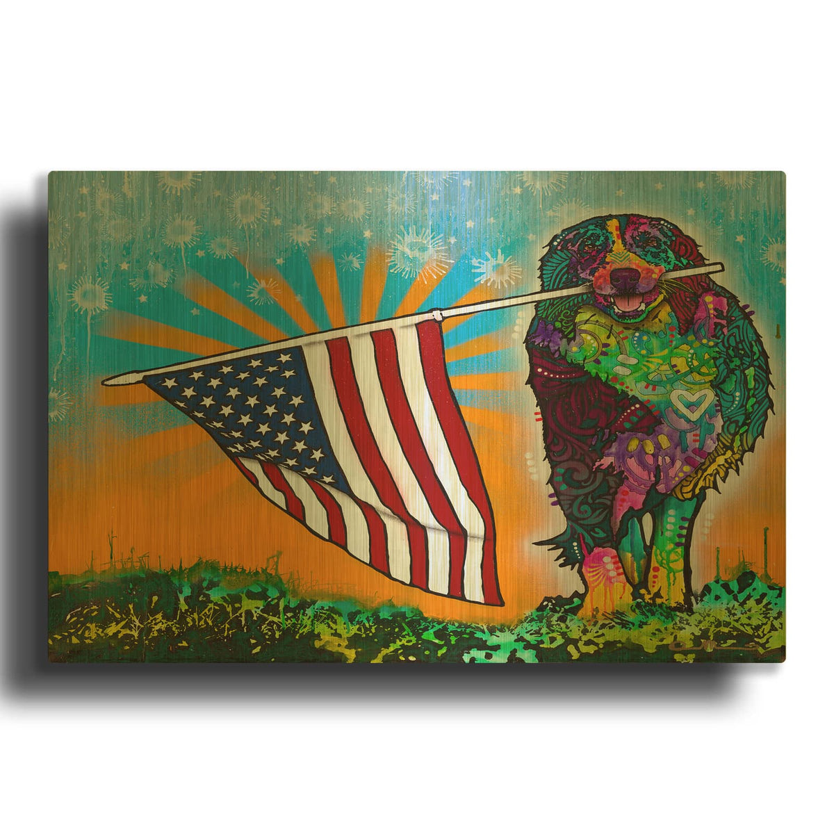 'Carrying the Flag' By Dean Russo Gold Metal Wall Art
