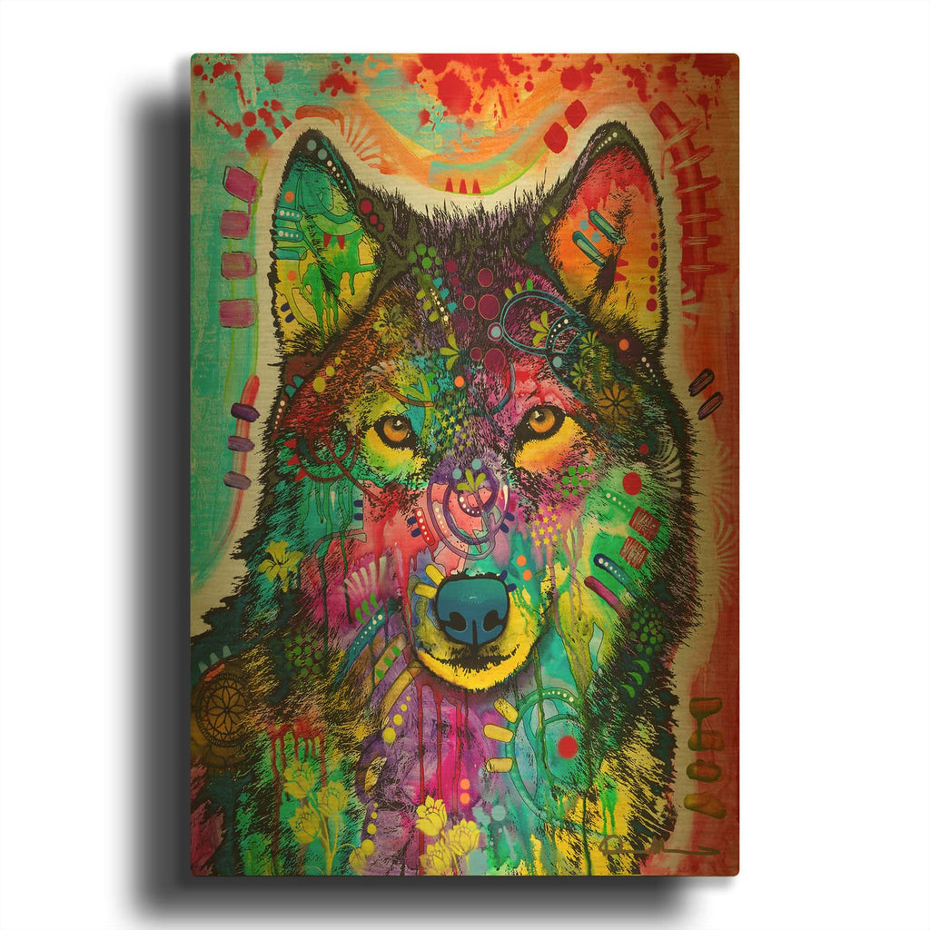 'Wolf 3' By Dean Russo Gold Metal Wall Art
