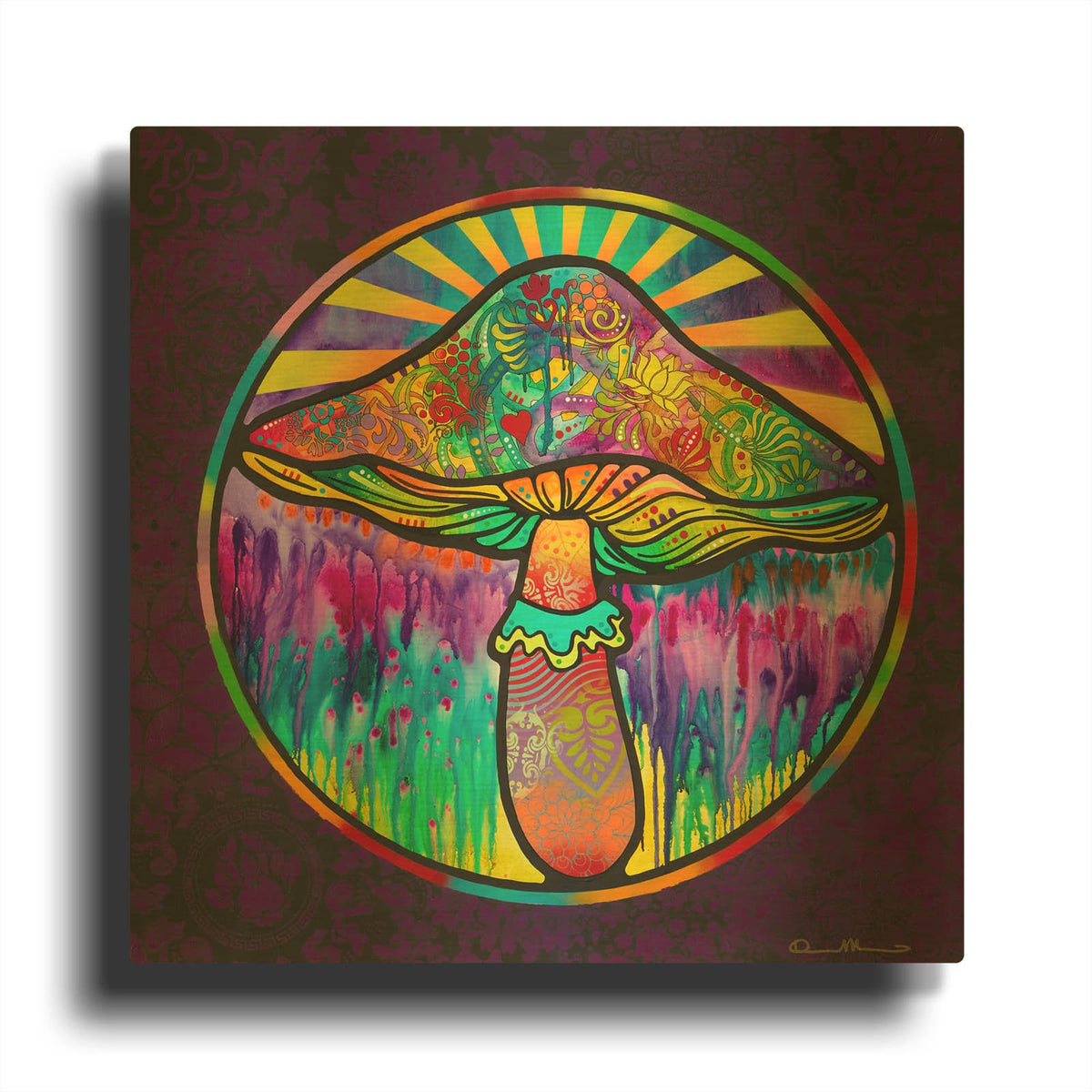 'Mushroom' By Dean Russo Gold Metal Wall Art