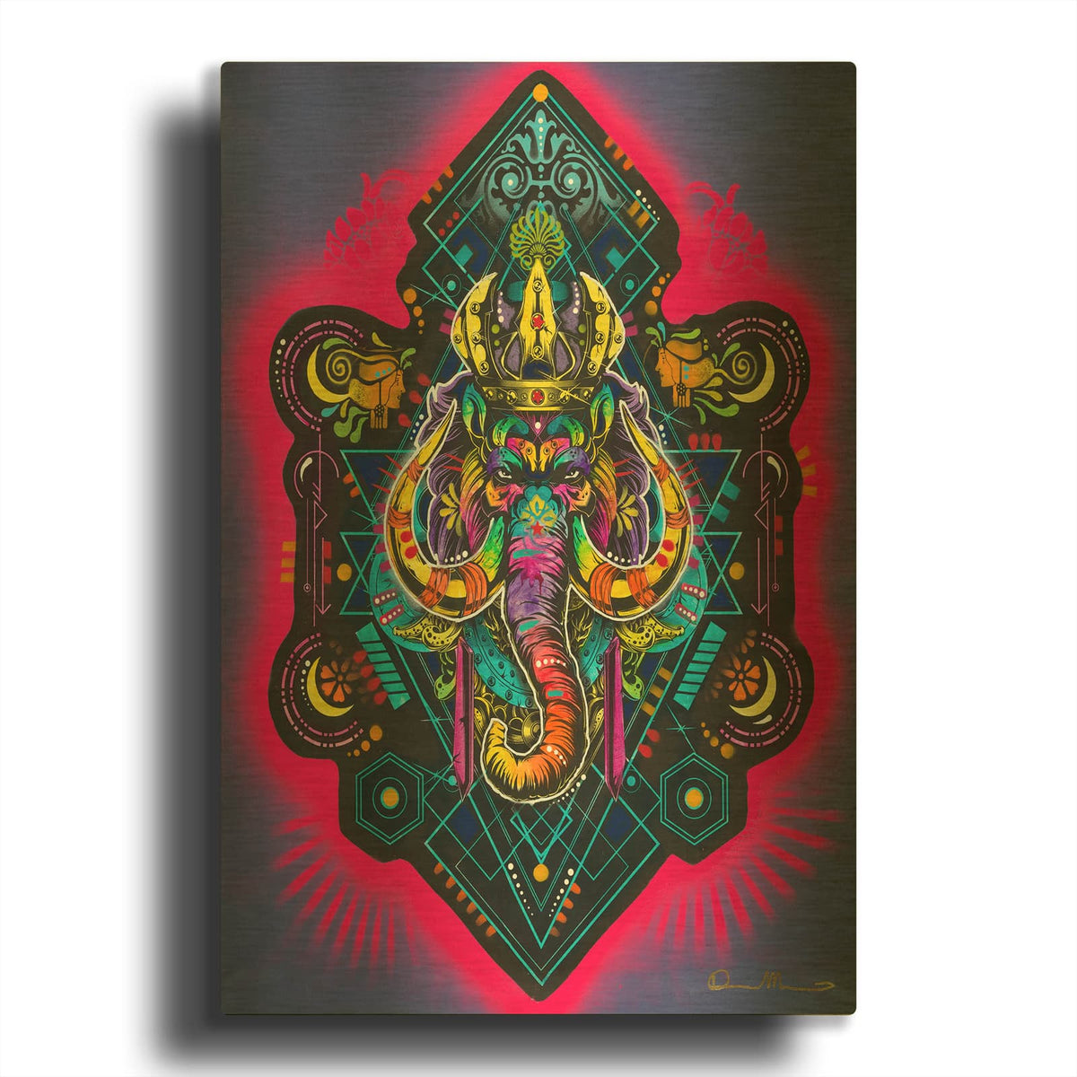 'King Elephant' By Dean Russo Gold Metal Wall Art