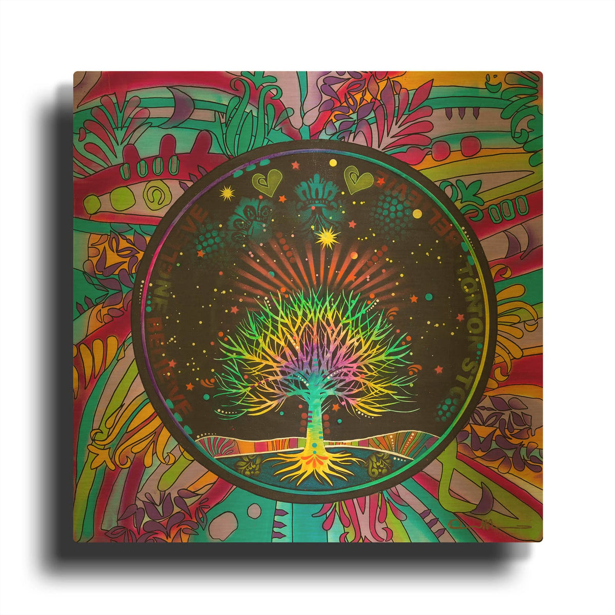 'Believe One' By Dean Russo Gold Metal Wall Art
