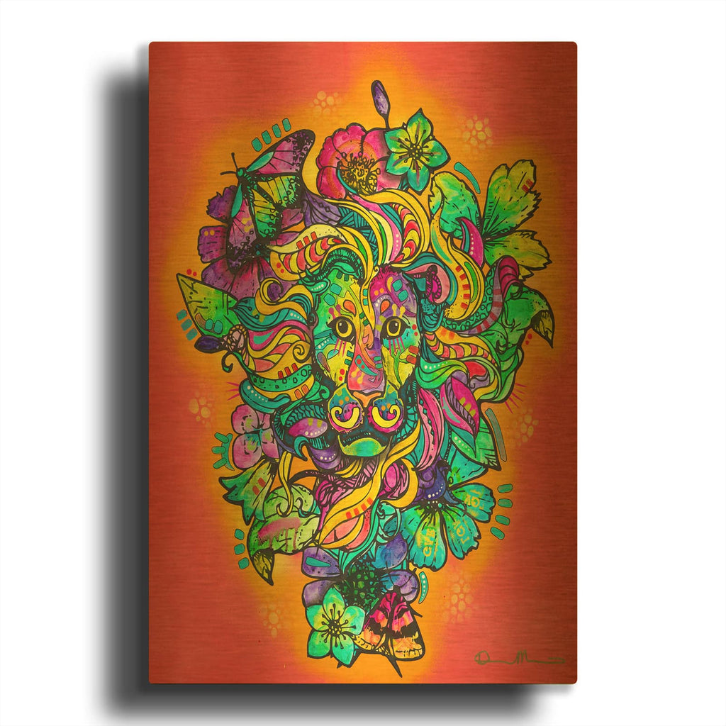 'Pretty Kitty Lion' By Dean Russo Gold Metal Wall Art