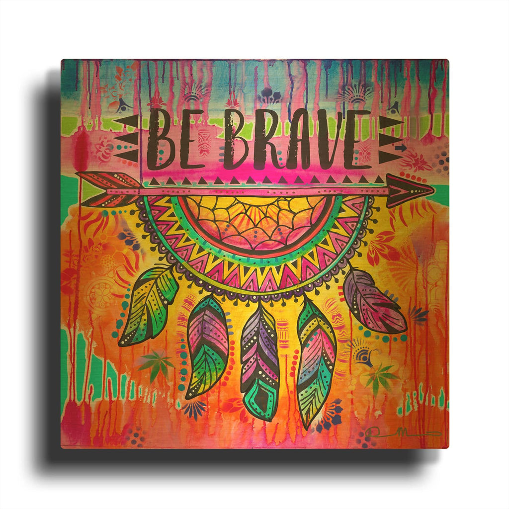 'Be Brave' By Dean Russo Gold Metal Wall Art