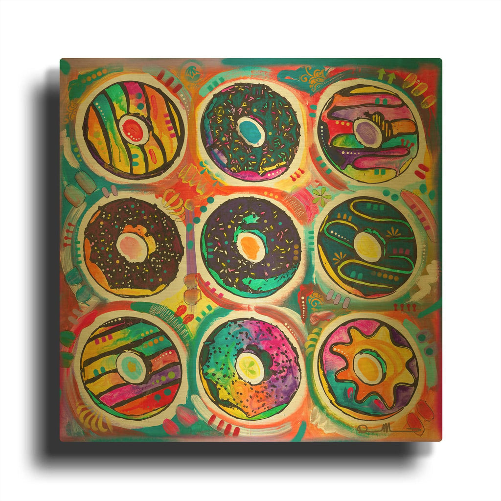 'Doughnuts' By Dean Russo Gold Metal Wall Art