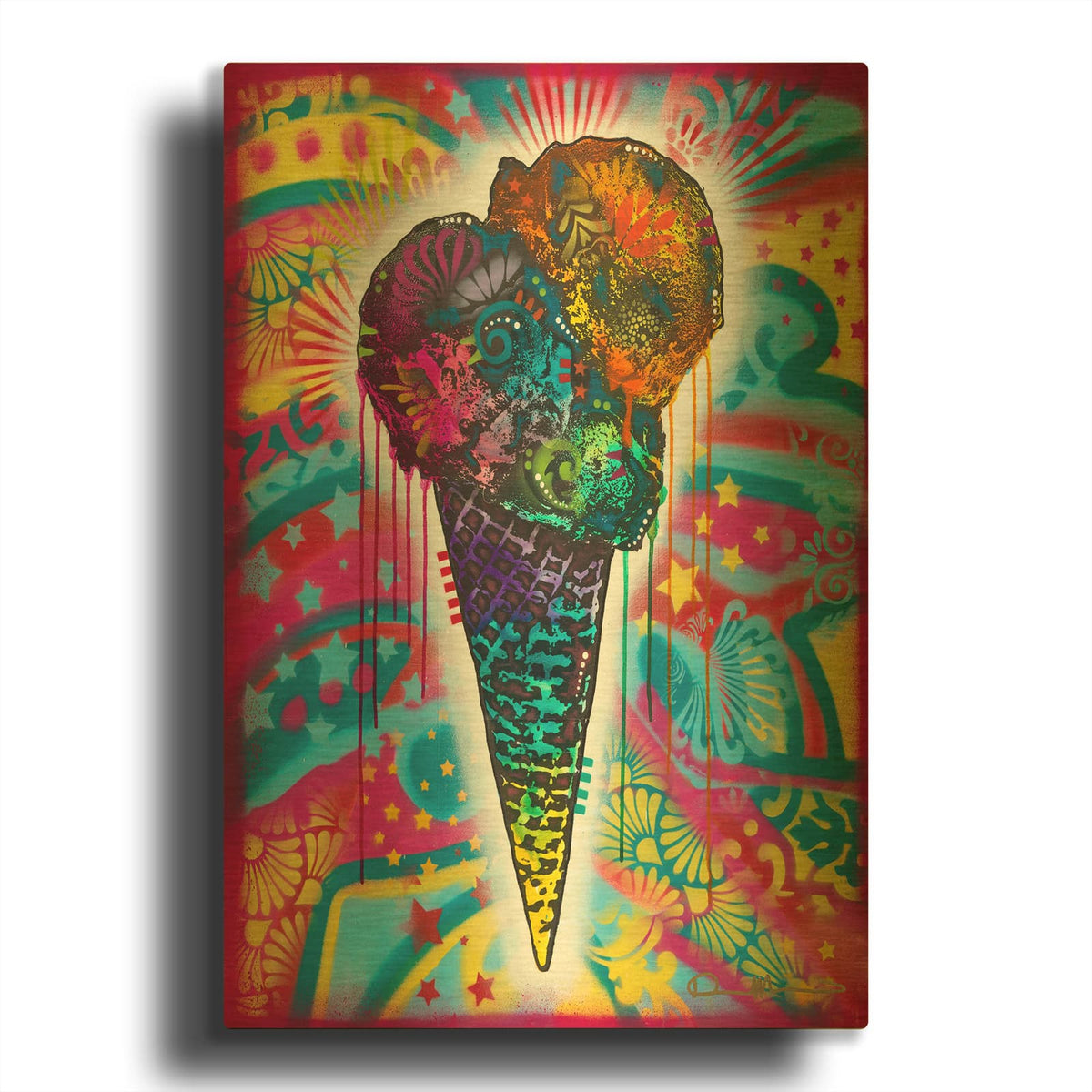 'Ice Cream Cone' By Dean Russo Gold Metal Wall Art