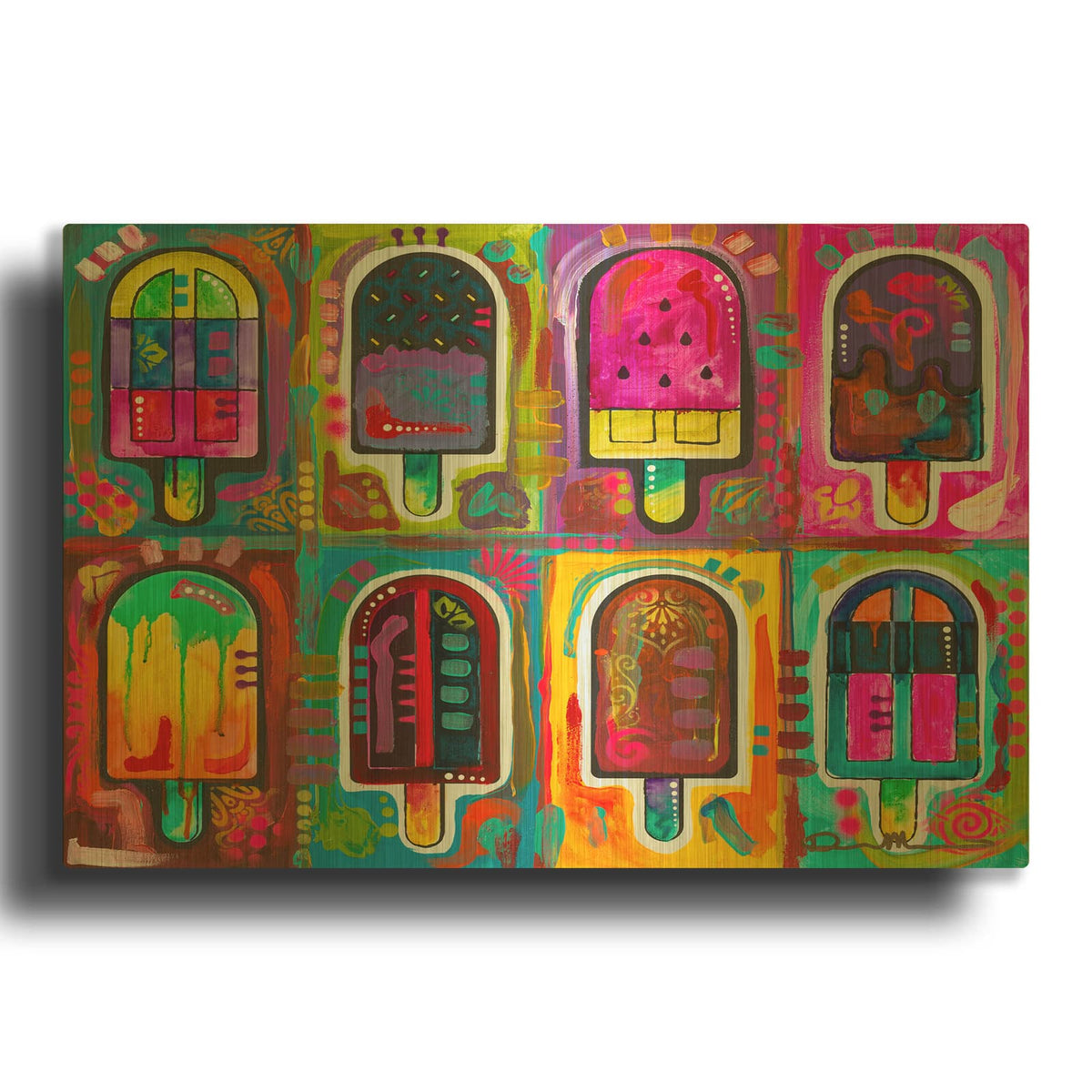 'Ice Pops 2' By Dean Russo Gold Metal Wall Art