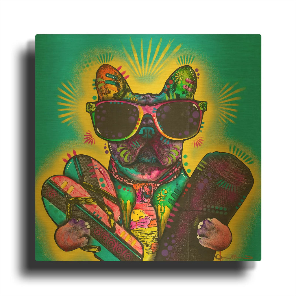 'Cool Pup 1' By Dean Russo Gold Metal Wall Art