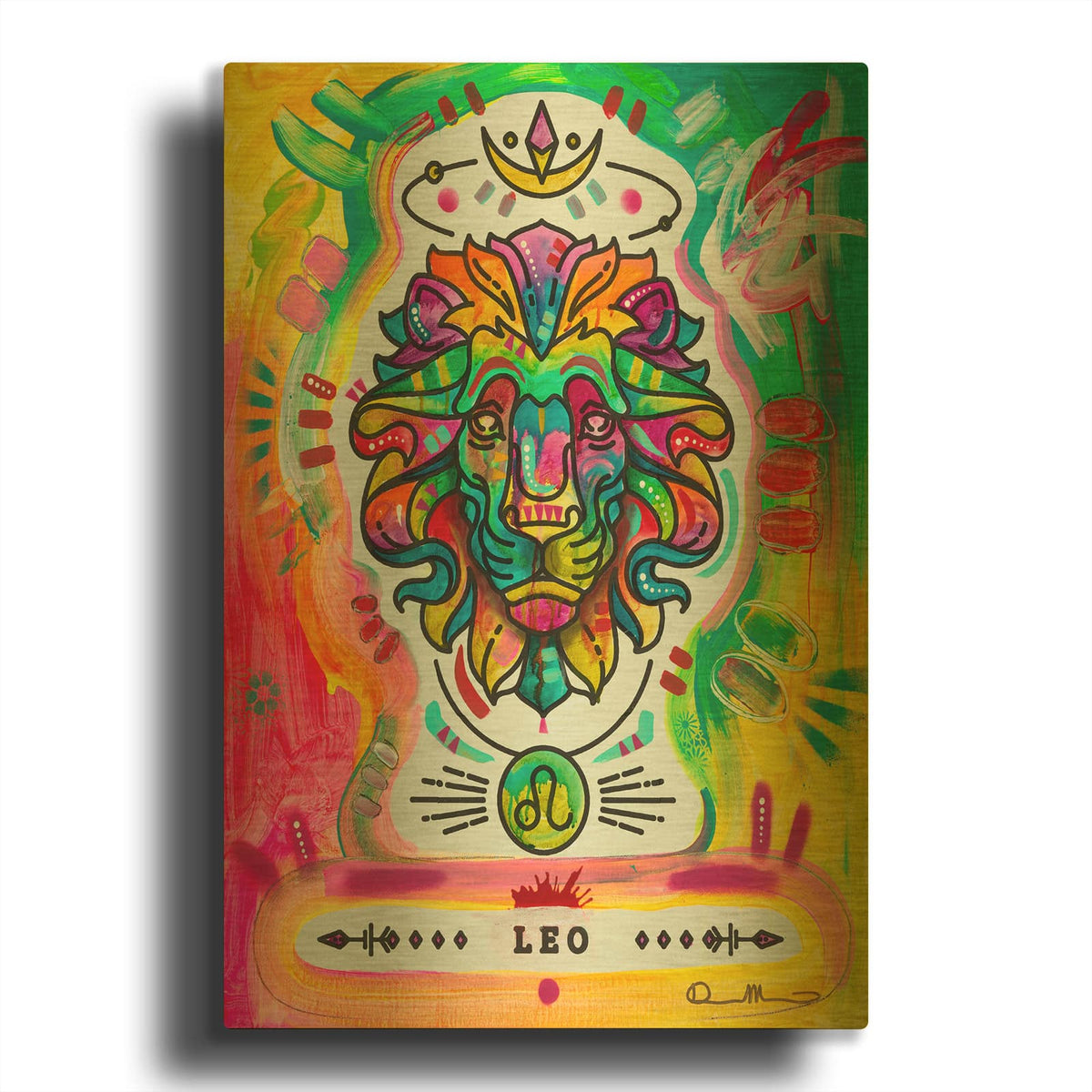 'Leo Lion' By Dean Russo Gold Metal Wall Art