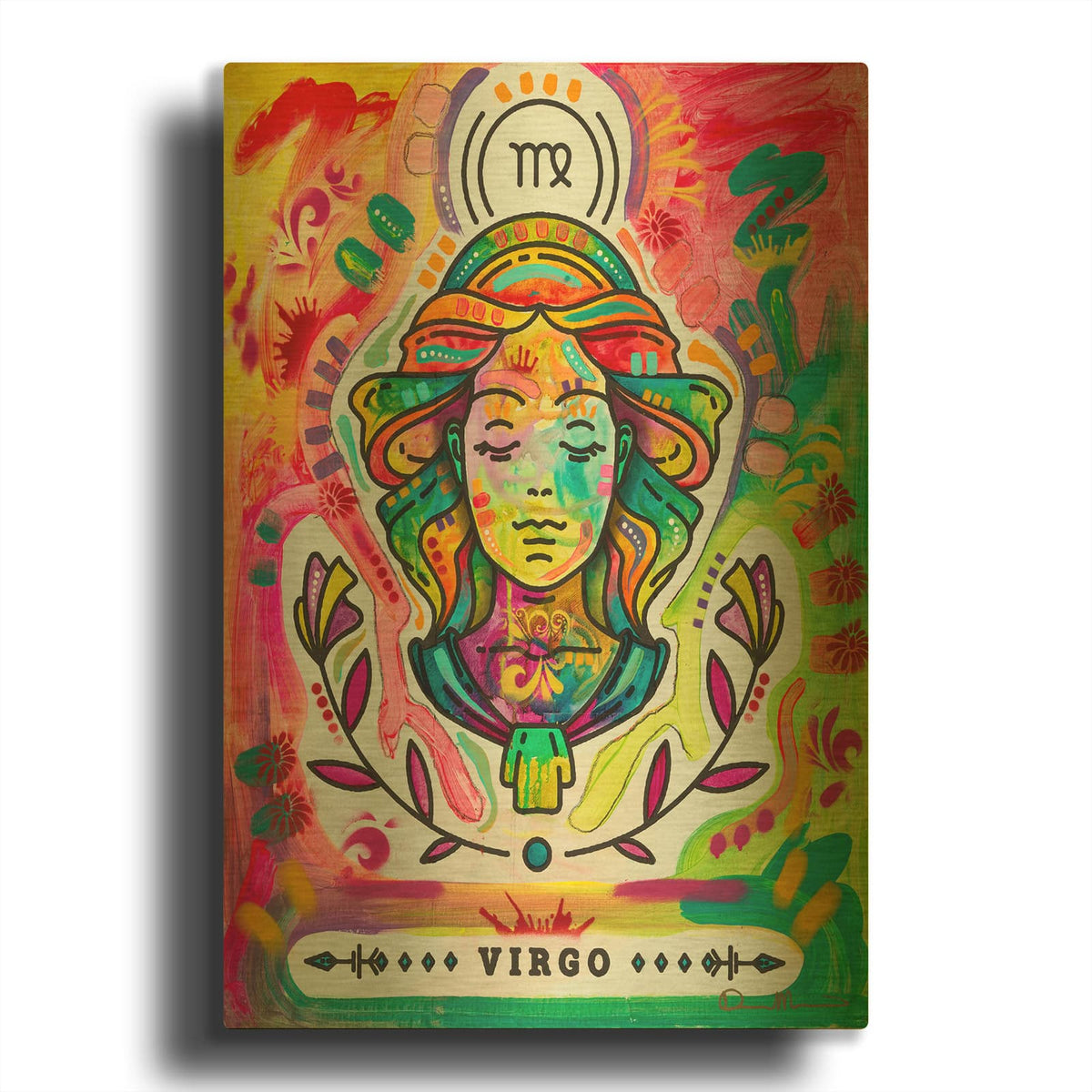 'Virgo' By Dean Russo Gold Metal Wall Art