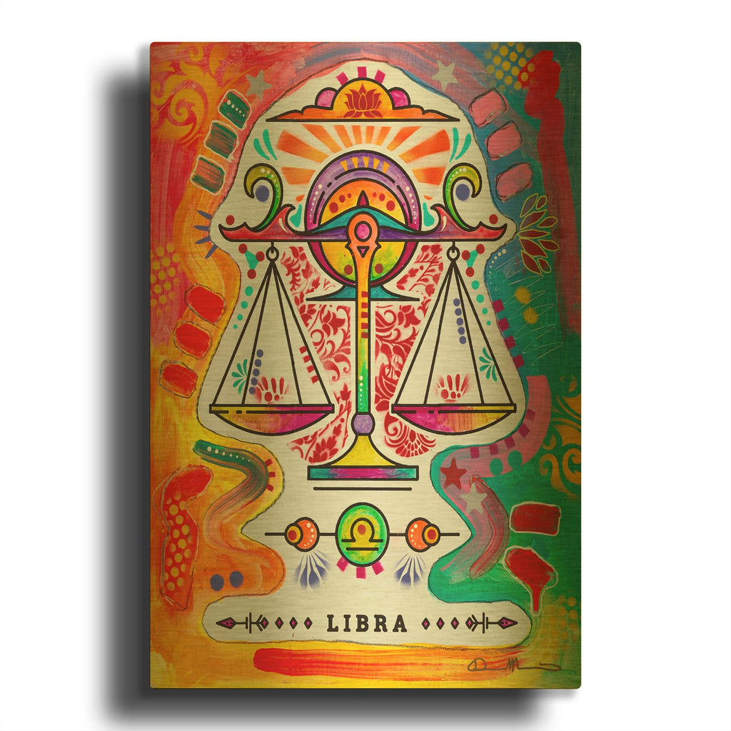 'Libra' By Dean Russo Gold Metal Wall Art
