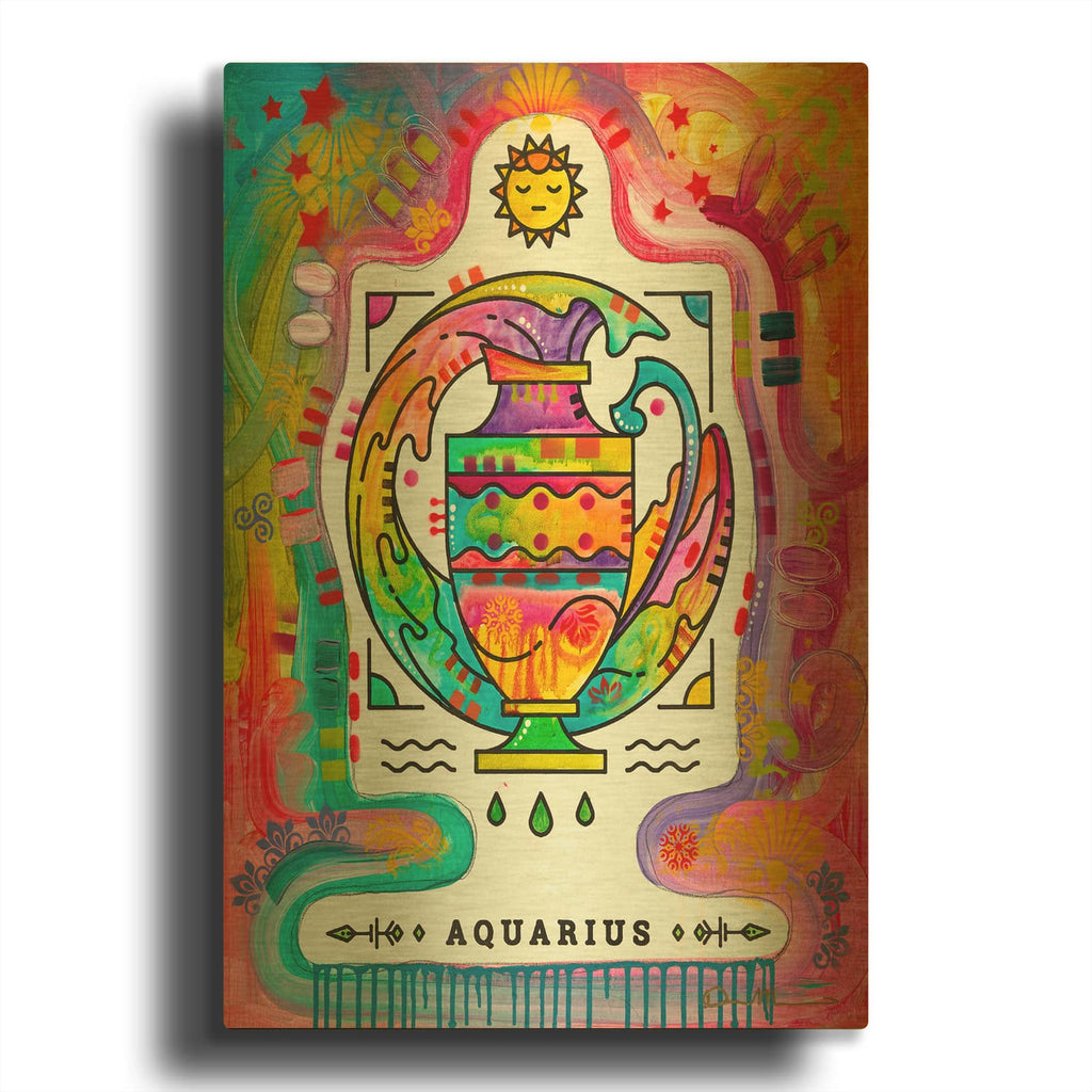 'Aquarius' By Dean Russo Gold Metal Wall Art