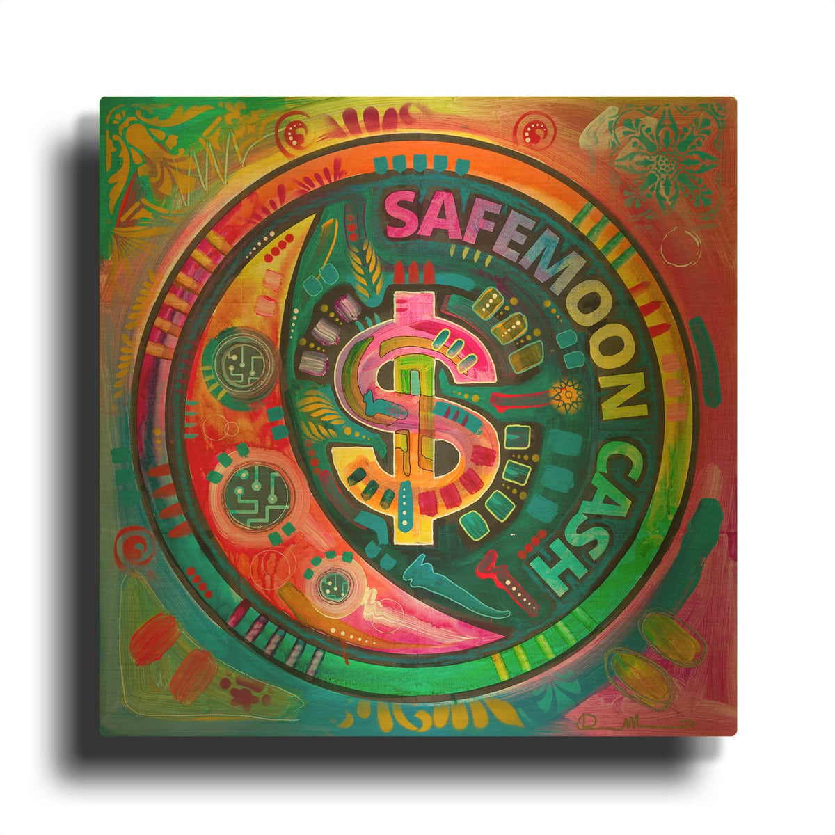 'Safemoon Cash' By Dean Russo Gold Metal Wall Art