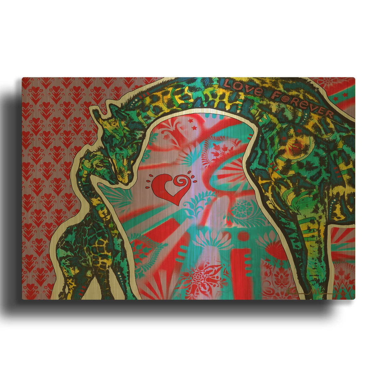 'Love Forever' By Dean Russo Gold Metal Wall Art
