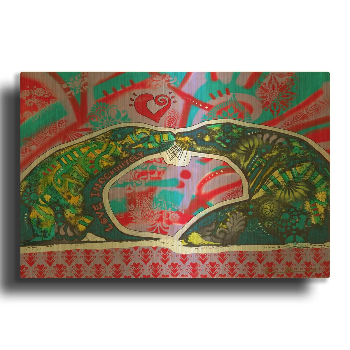 'Love Indefinitely' By Dean Russo Gold Metal Wall Art