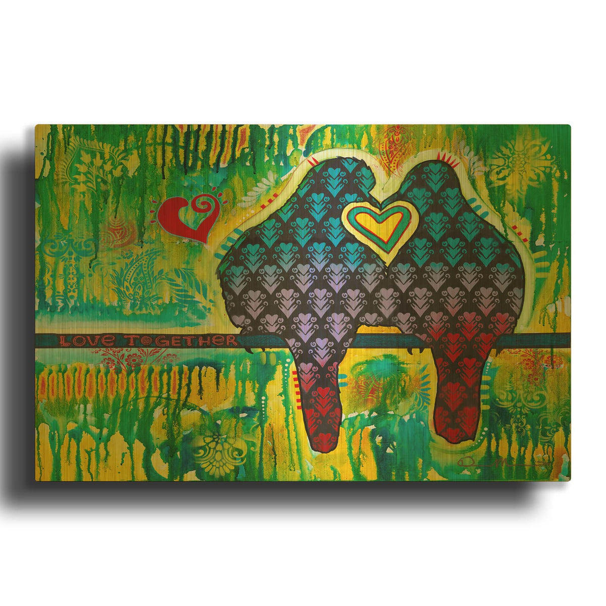 'Love Together' By Dean Russo Gold Metal Wall Art