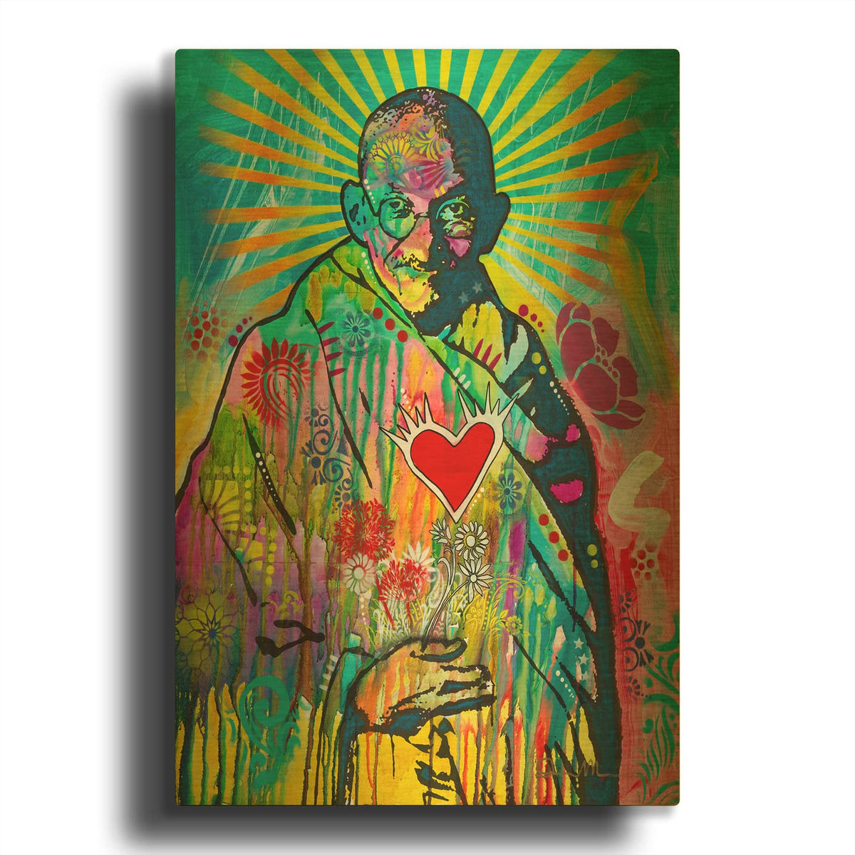 'Gandhi' By Dean Russo Gold Metal Wall Art