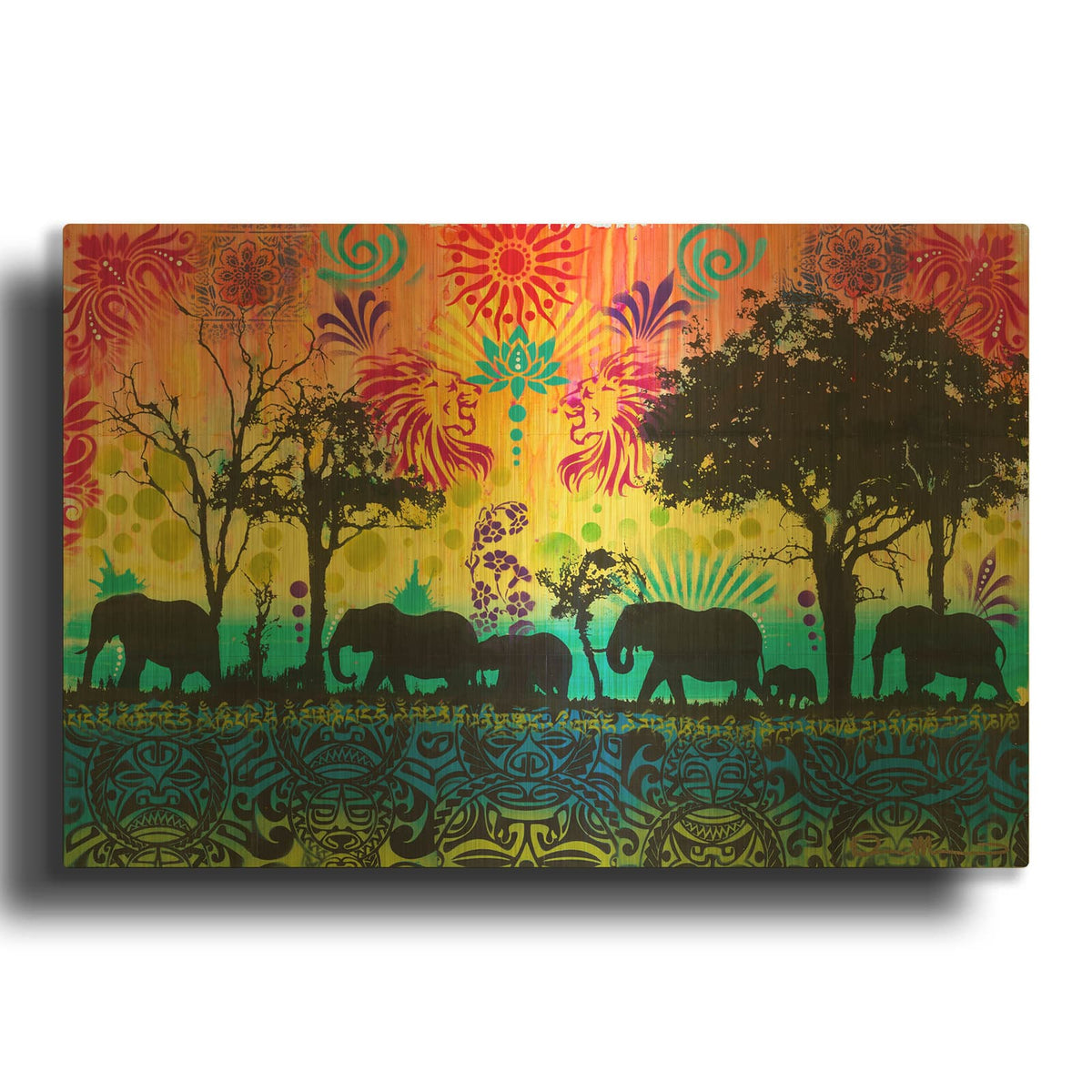 'Herd Movements' By Dean Russo Gold Metal Wall Art