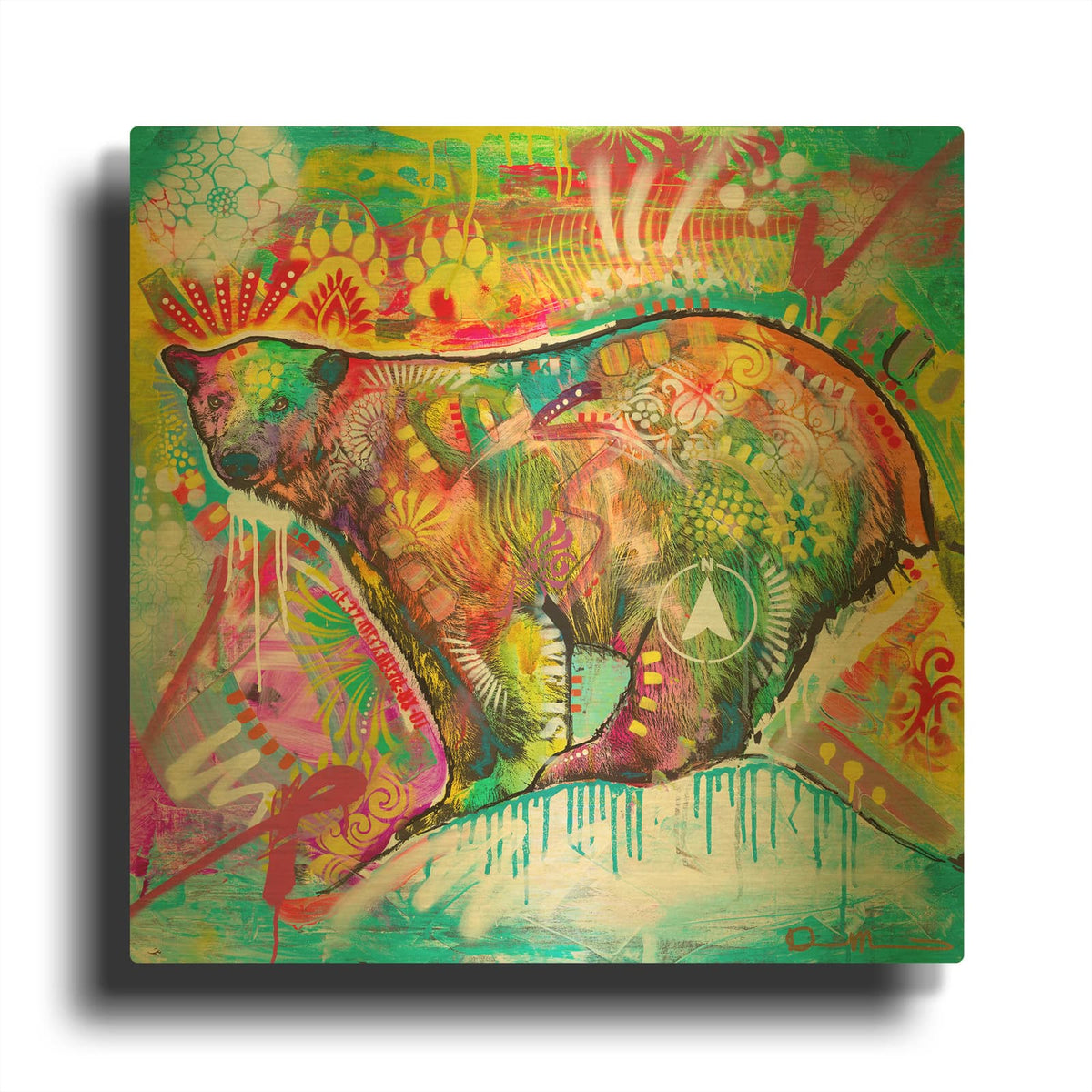 'Polar Bear 1' By Dean Russo Gold Metal Wall Art
