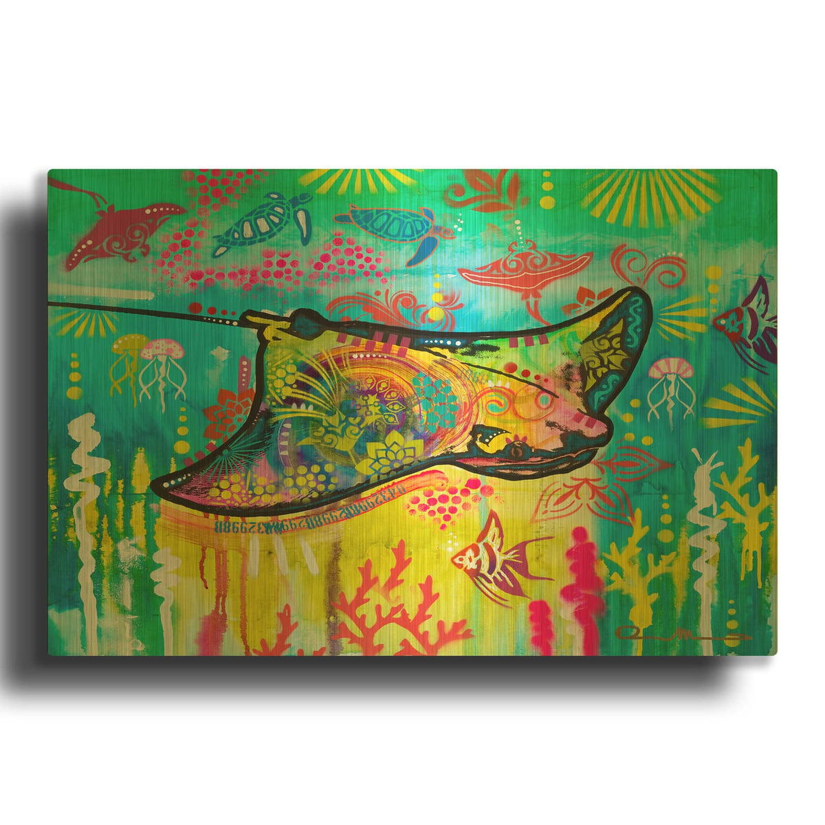 'Sting Ray' By Dean Russo Gold Metal Wall Art