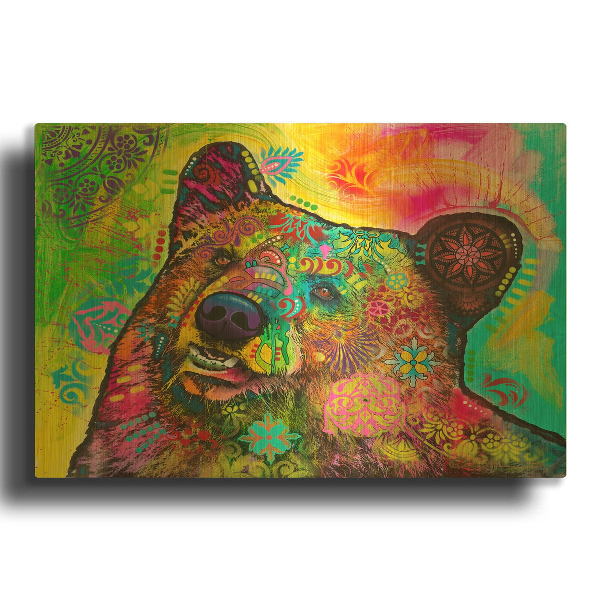 'Hunky Bear 1' By Dean Russo Gold Metal Wall Art