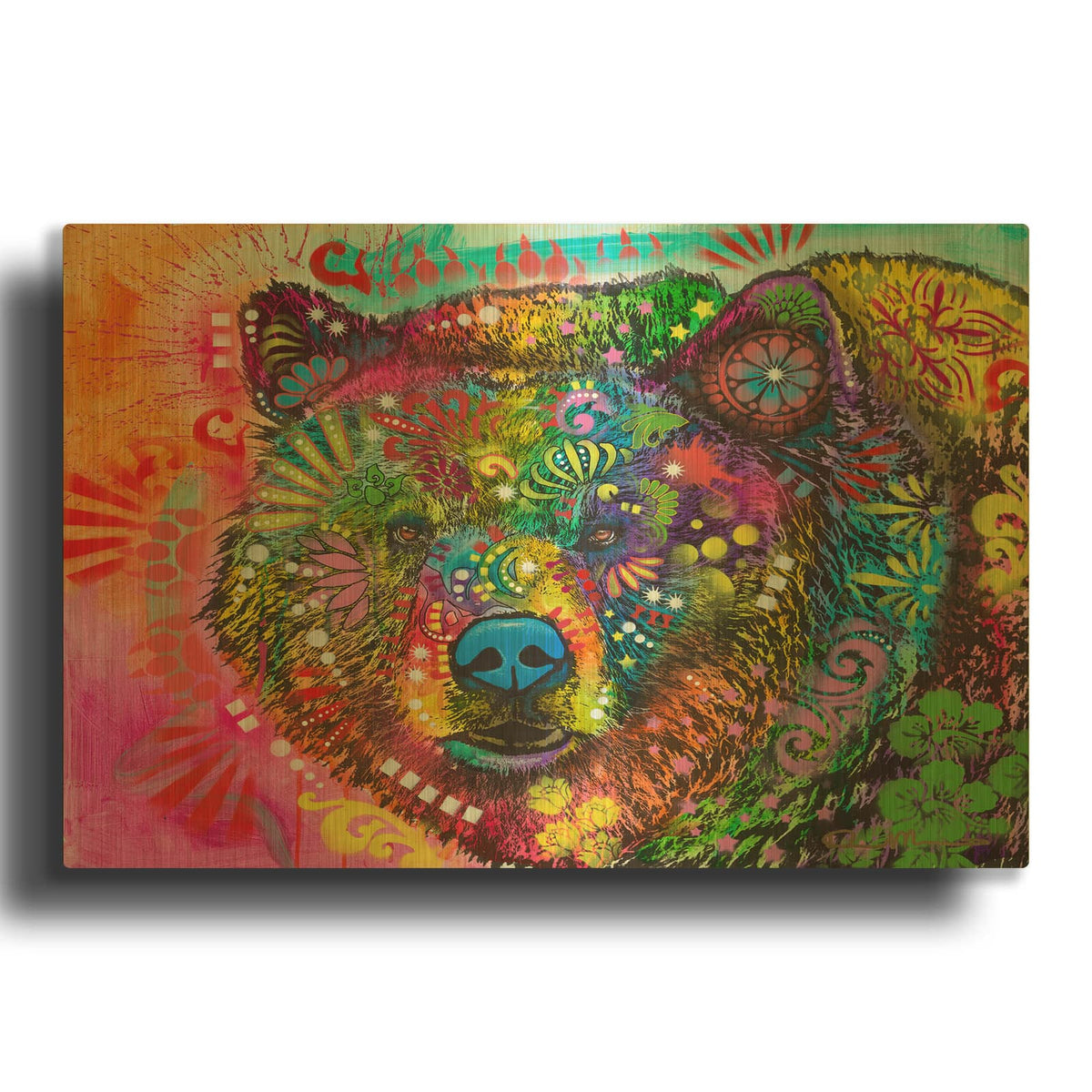 'Hunky Bear 2' By Dean Russo Gold Metal Wall Art