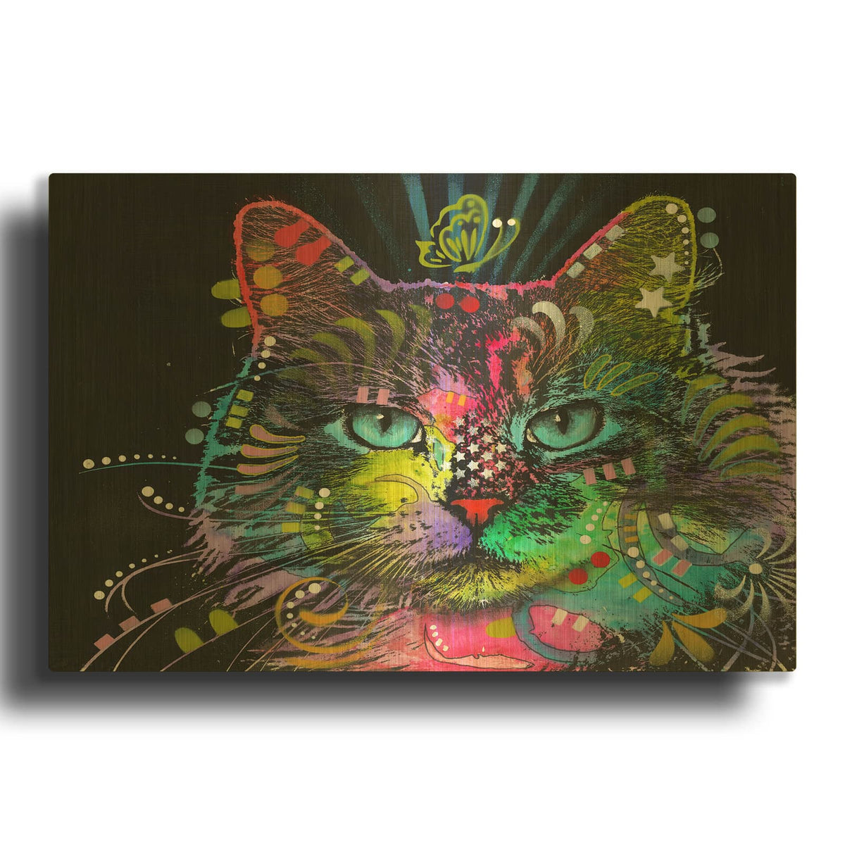 'Blue Stare' By Dean Russo Gold Metal Wall Art