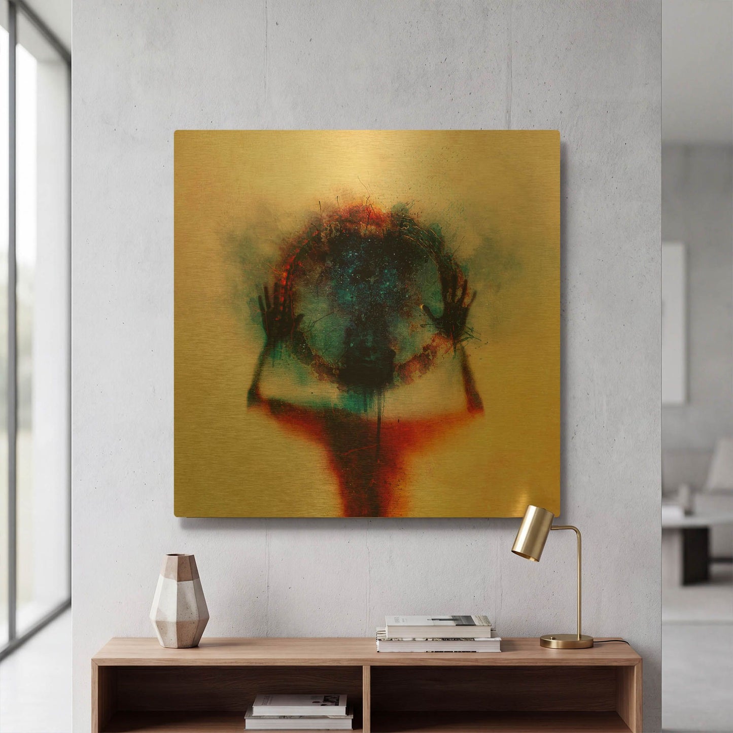 'Closer' By Mario Sanchez Nevado Gold Metal Wall Art