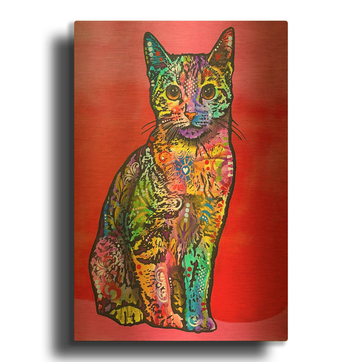 'Loving Cat' By Dean Russo Gold Metal Wall Art