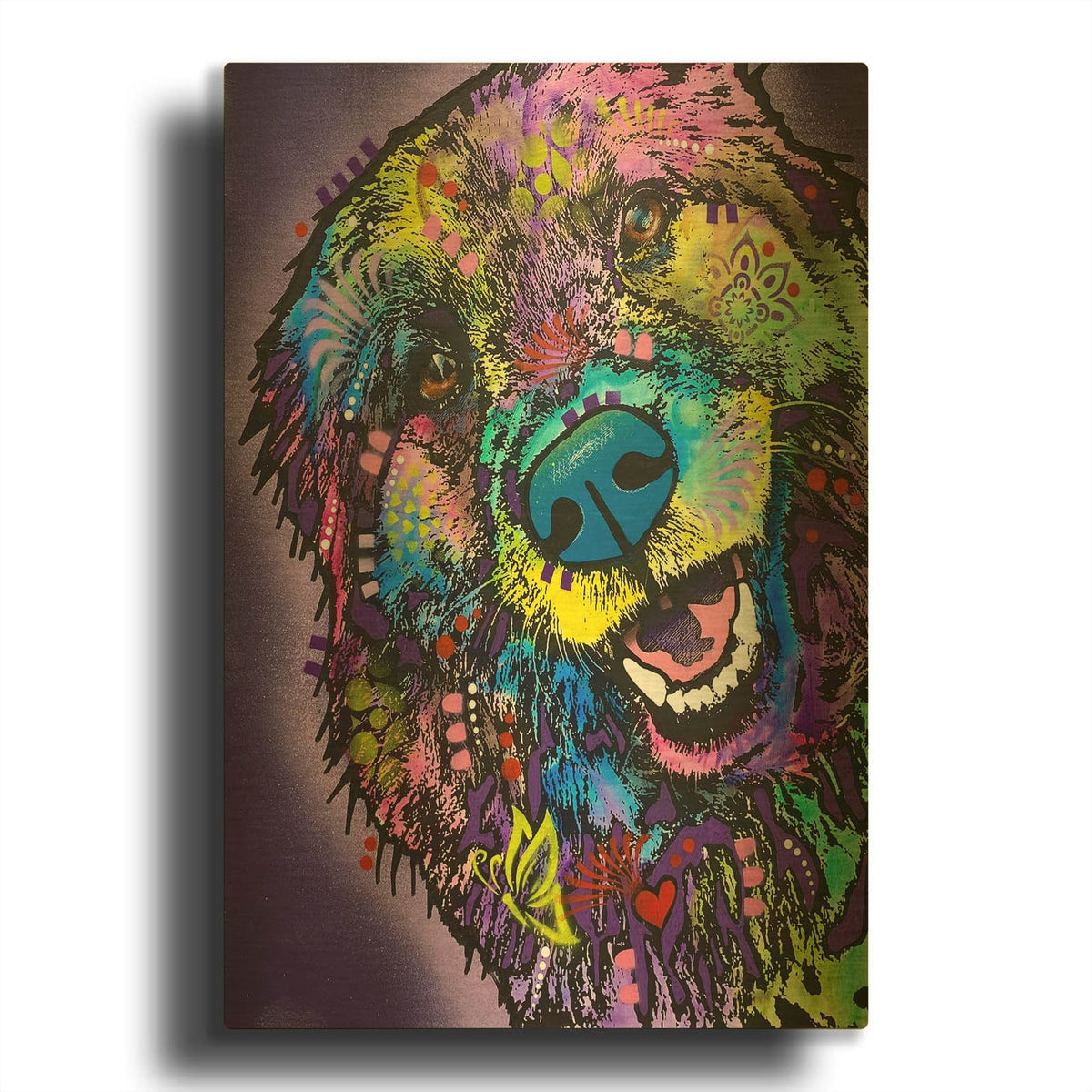 'Floofer Fren' By Dean Russo Gold Metal Wall Art