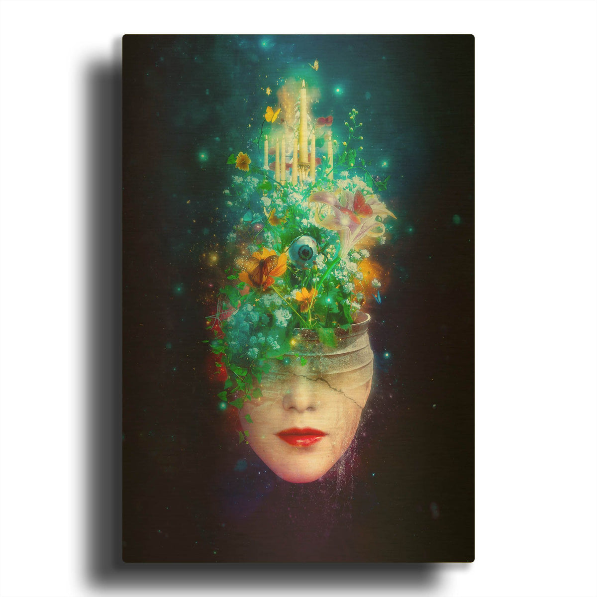 'Herbal Movement II' By Mario Sanchez Nevado Gold Metal Wall Art