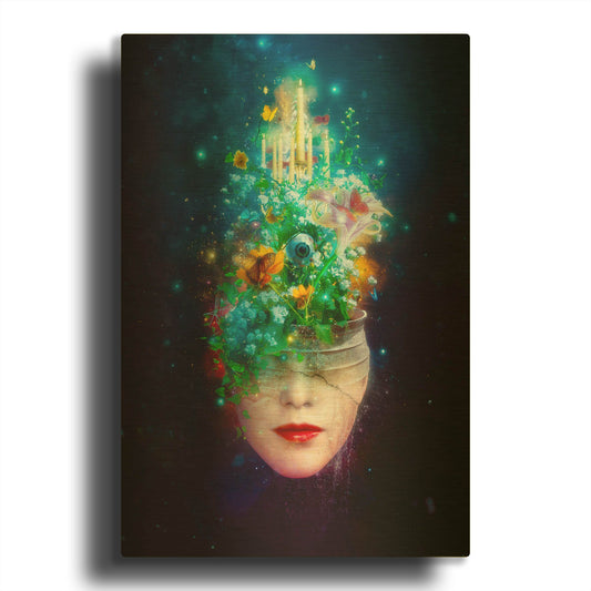 'Herbal Movement II' By Mario Sanchez Nevado Gold Metal Wall Art