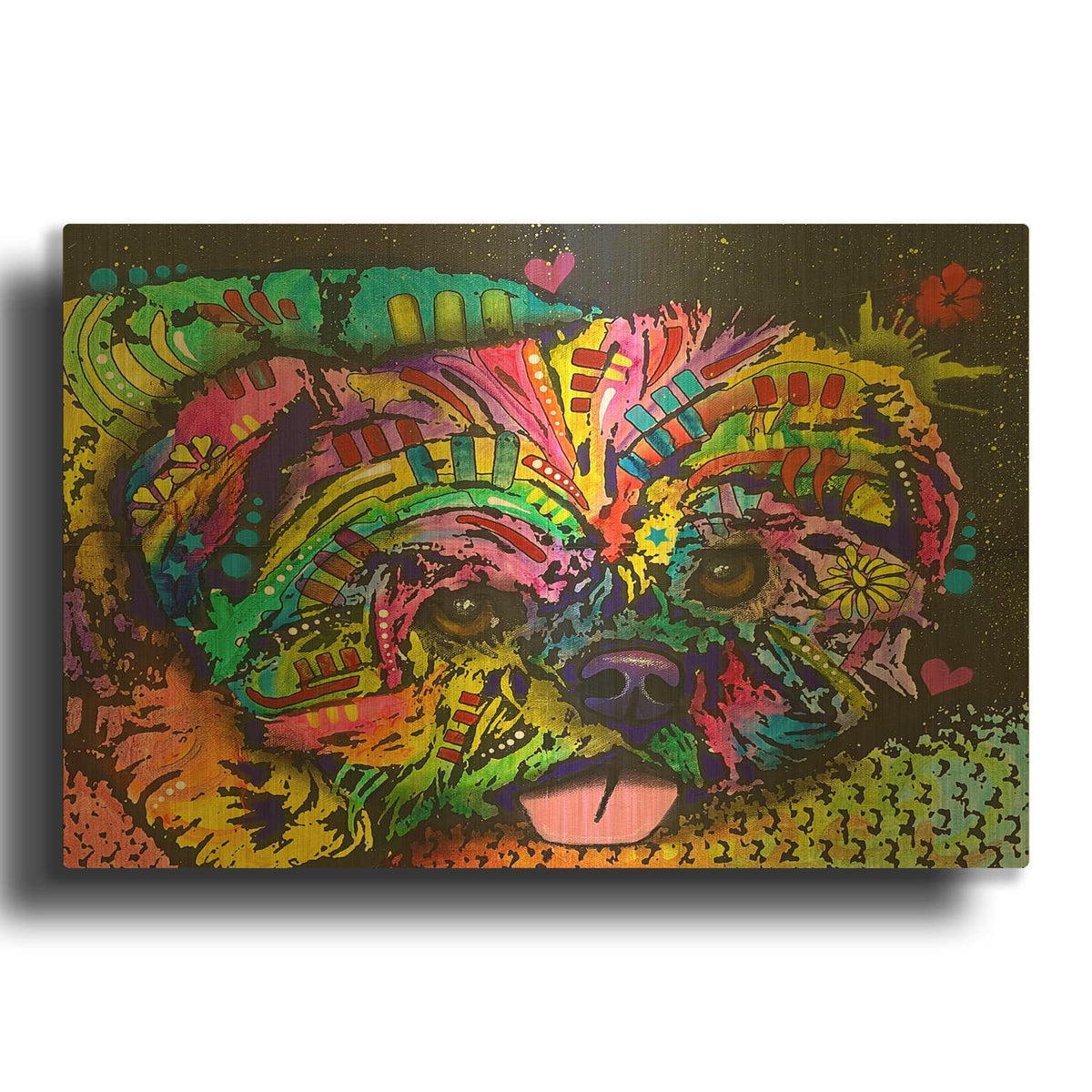 'Pooped Pupper' By Dean Russo Gold Metal Wall Art