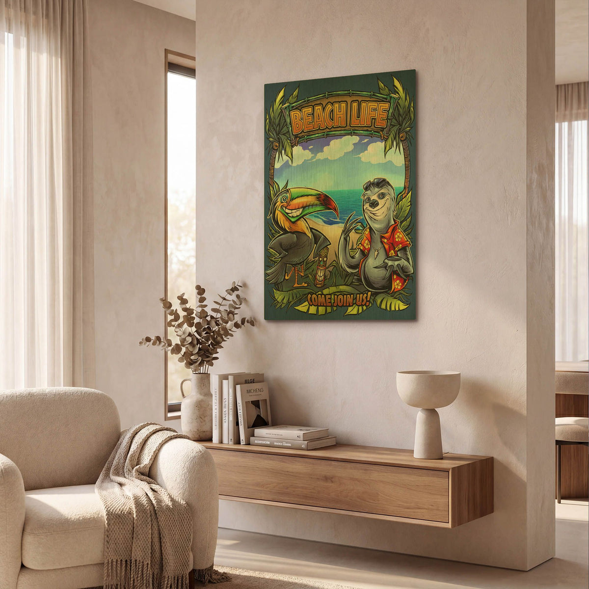 'Beach Life' By Flyland Designs Gold Metal Wall Art