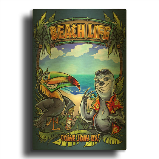 'Beach Life' By Flyland Designs Gold Metal Wall Art